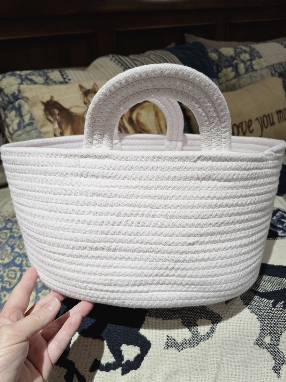 Pink Bow Rope Storage Caddy, NWT - Picture 5 of 9